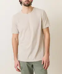 Signature Jacquard Crew Tee(Small,Natural)