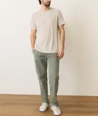 Signature Jacquard Crew Tee(Small,Natural)