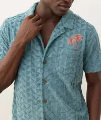 Towel Terry Resort Shirt(Small,North Atlantic)
