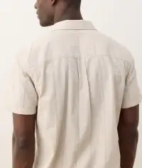 Seersucker Classic Shirt(Small,Parchment)