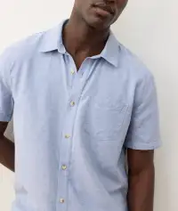 Better-Than-Linen Short Sleeve Shirt(Small,Chambray)