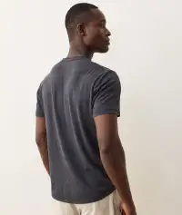 Relaxed Hemp Cotton Henley(Small,Faded Black)