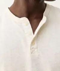Relaxed Hemp Cotton Henley(Small,Whitecap)