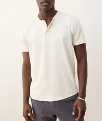 Relaxed Hemp Cotton Henley(Small,Whitecap)