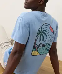 Relaxed Hemp Graphic Tee(Small,Endless Sky)