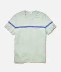 Signature Crew Stripe Tee(Small,Iceberg Green)