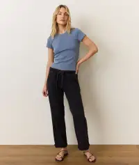Lexi Rib Sun-In Crew Tee(Extra Small,Graphite)
