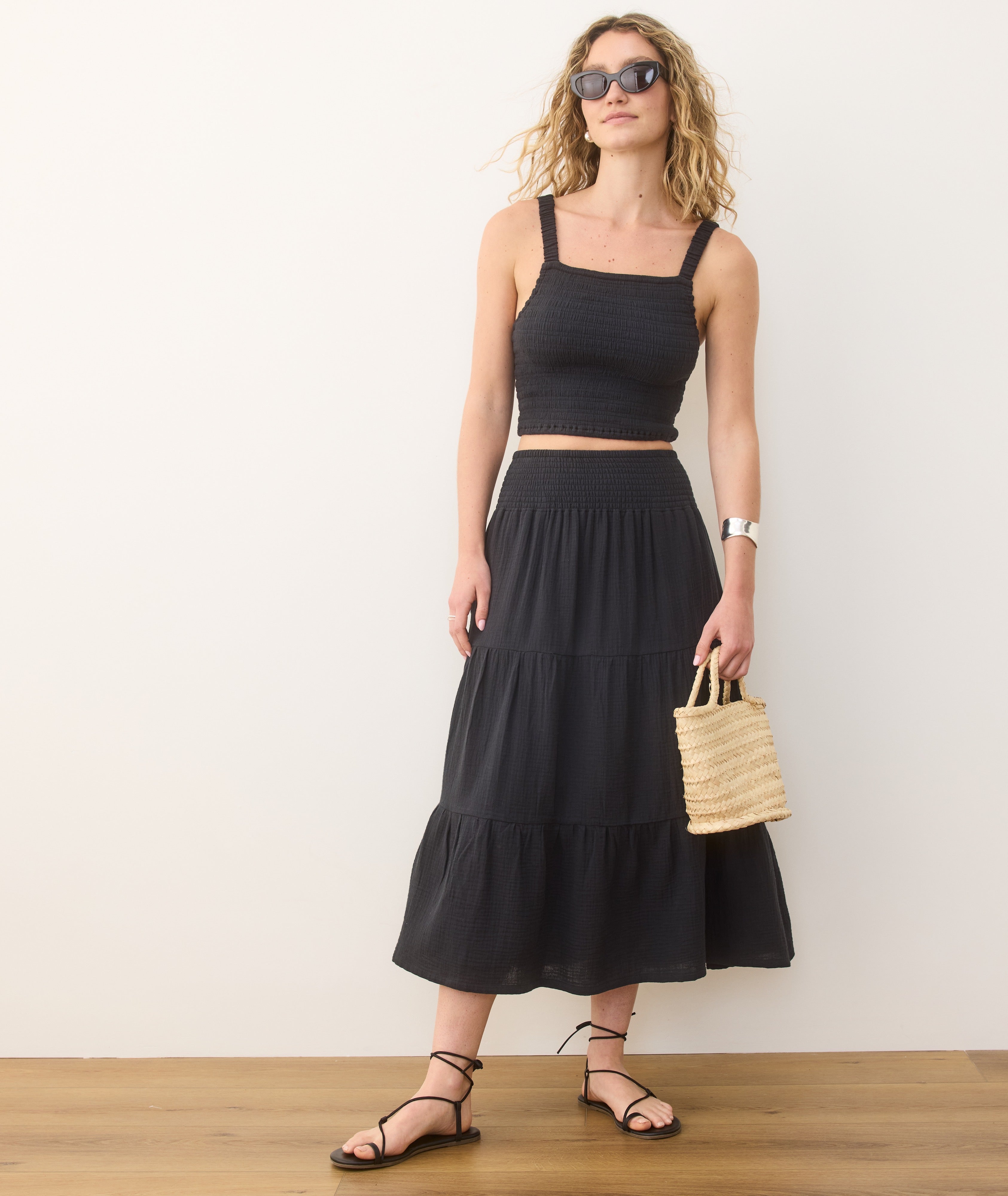 Corinne Double Cloth Maxi Skirt
