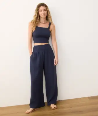 Lila Double Cloth Tank(Extra Small,Indigo)
