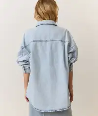 Molly Oversized Denim Shirt Jacket(Extra Small,Medium Wash)