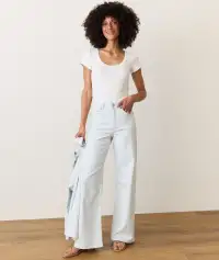 Lexi Rib Sun-In Scoop Tee(Extra Small,Antique White)