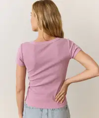 Lexi Rib Sun-In Scoop Tee(Extra Small,Faded Rose)