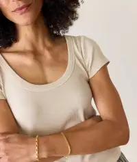 Lexi Rib Sun-In Scoop Tee(Extra Small,Wishbone)