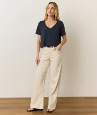 Boyfriend V-Neck Crop(Extra Small,Black)