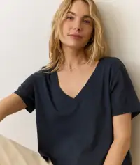 Boyfriend V-Neck Crop(Extra Small,Black)