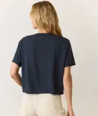 Boyfriend V-Neck Crop(Extra Small,Black)