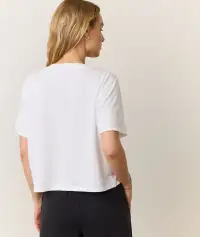 Boyfriend V-Neck Crop(Extra Small,White)