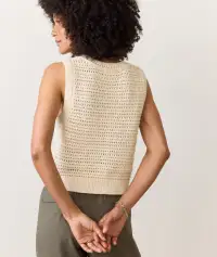Montecito Sweater Vest(Extra Small,Cream)