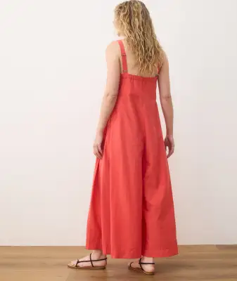Cari V-Neck Jumpsuit(Extra Small,Hibiscus)