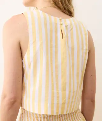 Quinn Poplin Tank(Extra Small,Marigold Stripe)