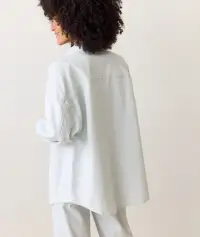 Molly Oversized Denim Shirt Jacket(Extra Small,Railroad Stripe)