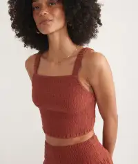 Lila Double Cloth Tank(Extra Small,Rust)