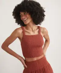 Lila Double Cloth Tank(Extra Small,Rust)