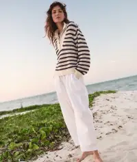Montecito Quarter Zip Sweater(Extra Small,Coastal Navy)