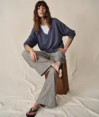 Allison Trouser(Extra Small,Black/White Stripe)