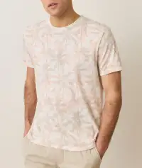 Signature Crew Tee(Small,Faded Palm)