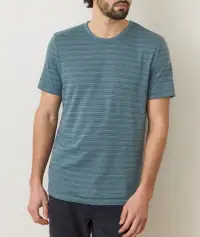 Signature Jacquard Crew Tee(Small,Blue Spruce Multi)