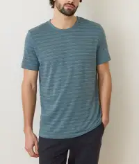 Signature Jacquard Crew Tee(Small,Blue Spruce Multi)