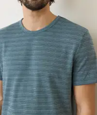 Signature Jacquard Crew Tee(Small,Blue Spruce Multi)