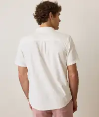 Stretch Selvage Short Sleeve Shirt(Small,Natural)