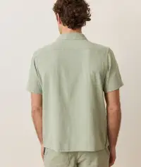Stretch Selvage Embroidered Resort Shirt(Small,Shadow)