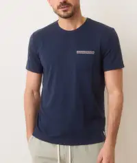 Signature Printed Pocket Tee(Small,Mood Indigo)