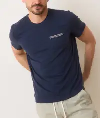 Signature Printed Pocket Tee(Small,Mood Indigo)