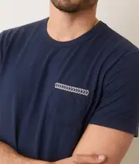 Signature Printed Pocket Tee(Small,Mood Indigo)