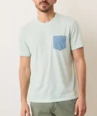 Signature Printed Pocket Tee(Small,Light Aqua)