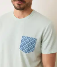 Signature Printed Pocket Tee(Small,Light Aqua)