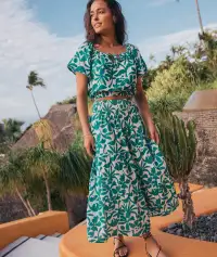 Corinne Double Cloth Maxi Skirt