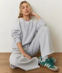 Cloud 9 Fleece Crop Sweatshirt(Extra Small,Heather Grey)