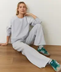 Cloud 9 Fleece Wide Leg Sweatpant(Extra Small,Heather Grey)