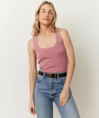Lexi Rib Sun-In Scoop Tank