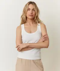 Lexi Rib Sun-In Tank(Extra Small,White)