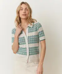 Piper Knit Resort Shirt(Extra Small,Aqua Groove)