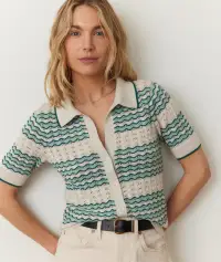 Piper Knit Resort Shirt(Extra Small,Aqua Groove)