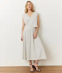 Nina Knit Midi Skirt(Extra Small,Black/White Stripe)