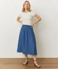 Bea Chambray Midi Skirt