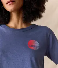 ML x Free & Easy Crop Graphic Tee(Extra Small,Vintage Indigo)